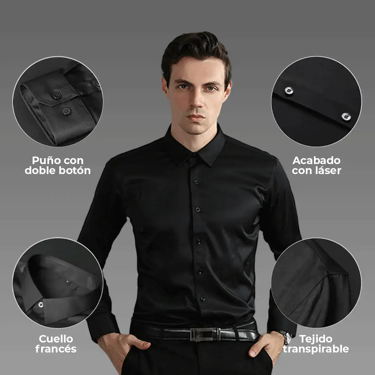 Camisa de Vestir Slim Fit para Hombre UltraTech™ (Compra 1, Lleva 1 Gratis)