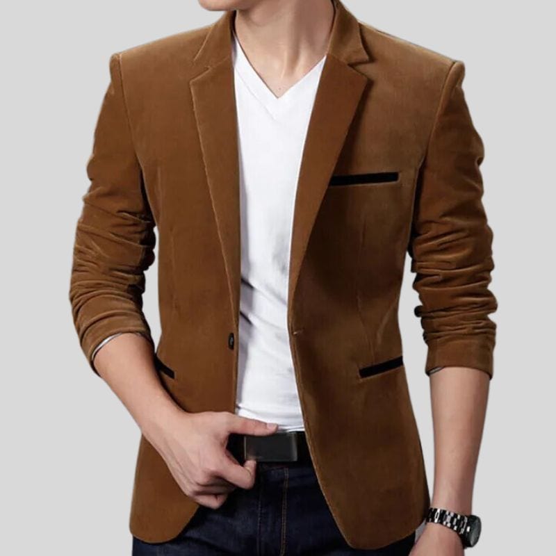 Chaqueta de Terciopelo Marrón para Hombre