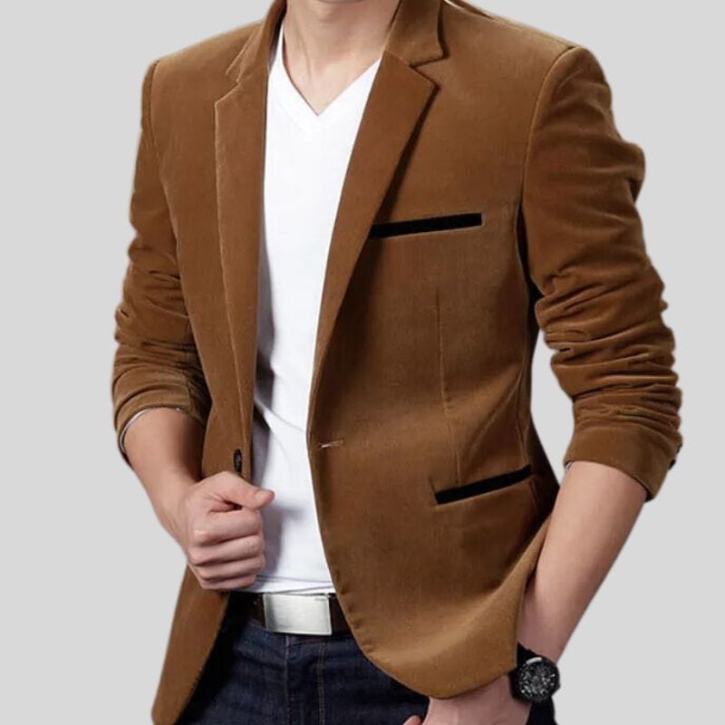 Chaqueta de Terciopelo Marrón para Hombre